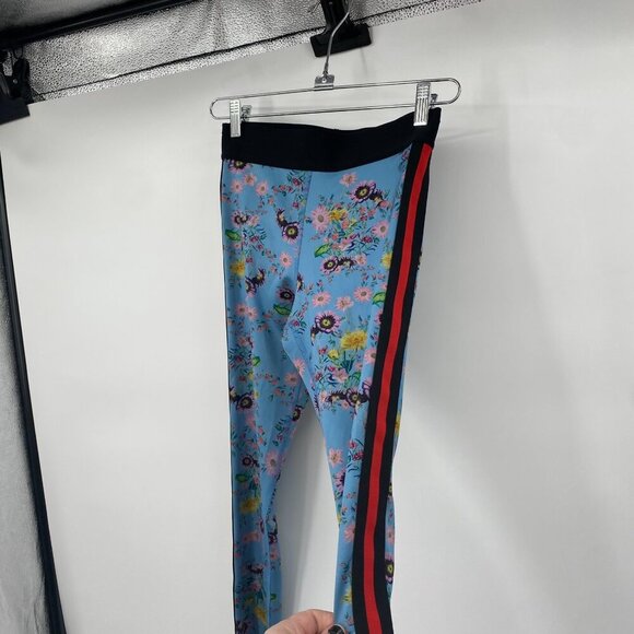 NOLI Floral Flower Print Leggings Women Size Small Blue Pink Skinny Slim Stretch - Picture 4 of 9